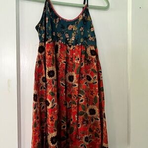 NATURAL LIFE Orange Sleeveless Spaghetti Strap Sundress